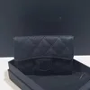 Portefeuille de créateur de luxe Femmes CF Classic Plaid Wallet Short Fashion CC mini sac Real Le cuir cartone portefeuille Femme avec boîte AP0214