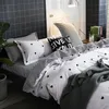 Sängkläder set 48Grid Luxury Bed Linen Däcke Cover Flat Sheet Pillow Case Twin King Set