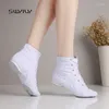 Dansschoenen Swyivy vrouwen ballet high-top pu sneakers voor 2024 platte hiel zachte zool yoga lichtgewicht