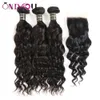 30 Inches Human Remy Hair Bundles with Lace Frontal Closure Straight Body Deep Water Loose Wave Jerry Kinky Curly Brazilian Virgin 3 4 Weave Weft Extension 10A Grade