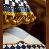 Kudde retro biet omslag dekorativ fall lyx amerikansk stil klassisk check konst hem bäddsoffa koussin