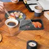 Storage de cuisine 25 PCS Boîte de sushi japonaise plateau décoratif plateaux jetables rectangle la palette de conteneurs d'emballage pour animaux de compagnie