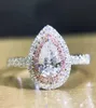 Victoria Wieck Luxury Jewelry Pure 100 925 STERLLING Silver Drop Water White Topaz CZ Diamond Gemstones Women Wedding Band Ring F1155248