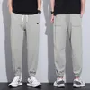 Casual Mens Cargo Pants Baggy Bunching Feet Elastic Midje Drawstring Trousers Fashion Man Gray Jogging Streetwear Sweatpants 240412