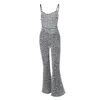 Kvinnors jumpsuits 2024 Fashion Sexig stor rygglös Sling Show Chest Hip Strip i ett stycke Bell-bottom-byxor