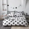 Zestawy pościeli klasyczne bawełniane łóżko lniane kołdrę Nordic Duvet Cover Arkusze arkusz poduszek tkaninowy