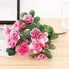 Fleurs décoratives Fleur artificielle Silk champagne Azalea Bouquet de mariée Vase Home Wedding Party Party Garden Cadeaux décor faux pivoine Floral