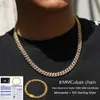 8-22mm En Kalite Sterling Sier Moissanit Kolye Hip Hop Takı Miami Bling Küba Bağlantı Zinciri Kaya Modeli