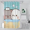 Douche gordijnen perzik en goma mochi baden waterdichte stof creatief badkamer decor met haken woningaccessoires