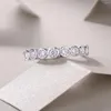 Anneaux de cluster Luxury 3 mm 0,1ct Moisanite Full Eternity Ring pour les femmes S925 Silver plaqué 18k Pass Diamond Test Test Mading Band