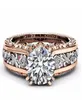 Gioielli di lusso pieni di Wholegold 14kt Whiterose Gold rotondo taglio grande topazio multi -colore cz diamante pavimentazione festa femminile band band2077045