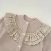 ショートパンツ新しい幼児の赤ちゃんの女の子の服スーツ秋の幼児の赤ちゃんの女の子の服セット長袖ソリッドカラーニットトップス +ショーツ2PC