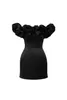 2024 Summer Women Ruffles Slash Neck BodyCon Pacchetto Abito da festa Hip Sexy Streetwear Street senza spalline Mini Abiti da sera Y2K 240407