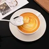 Coffee Scoops 6Pcs Gold Stainless Steel Spoon Heart Shape Silver Scoop Party Kitchen Accessories Tableware Decoration