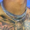 Hip Hop 5mm Zircon Single Row Tennis Chain Necklace silver plated diamond iced out Tennis Chain Jewelry in Stock
