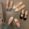 Hausschuhe Flachboden Französisch für Frauen Damen Frühlings- und Sommer Mary Jane Schuhe Solid Mode Slides Maultiere