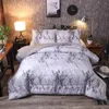 Beddengoed sets 40Bedding Stone Simple Plain Quilt Cover en hoofdsteungrootte Home Textile driedelige set kussensloop