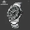 Wristwatches Addies Dive Men Watch 316L Stainless Steel Strap Black Dial 50m Waterproof Luminous Hand 51mm Alloy Case Sports