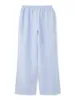 Pantalon pour femmes Plaid Femme Stripe Print Lounge élastique Pyjama Pyjama Bottoms Coton Coton Ligne large Pyjamas Pyjamas Lounge