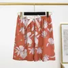 Calça short feminina calça coreana Mulheres calças de verão Roupas de casa larga pernas largas meninas casuais estampas de flor de mouros de praia