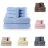 Towel (Pack Of 8) Pure Cotton 2 Large Bath Towels 4 Square Set Color Absorbent Thick High Quality