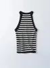 Traf Summer Chic Stripe Sleeveless T Shirts Strap Tops Woman Simple Sexy Sports Vest Female Y2K Tank Bottom Shirt Mujer 240403