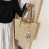 Stumi a tracolla Donne Borsa vintage con borse da spiaggia all'uncinetto di tappata di grande capacità di paglia retrò signore estate quotidianamente