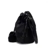 Bag Female Plush 2024 Single Shoulder Bucket European And American Fashion Messenger