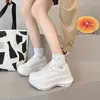 Casual Shoes SDWK 6CM Genuine Leather 2024 Women Thick Soled Platform Wedge Autumn Fashion Hidden Heels Ladies Chunky Sneakers QA085