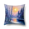 Yastık dört mevsim manzarası yastık kılıfı orman ağaçları göl kar doğası uyku kanepe yatak odası ev dekorasyon