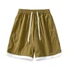 Terreno masculino Terno de verão e manga curta feminina shorts casuais 2 roupas para homens bolsos