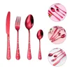 Dinnerware Define Faca de Faca de Natal Quatro Pedras Portátil Spoons Durable Forks Durable Gão de talheres de ouro Kit de talheres convenientes