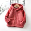 Jackets Young Children Fleece Jacket Baby Boys Girls Autumn Winter Kids Hooded Faux Fur Outerwear Windbreaker Teen Clothes Warmer Coats