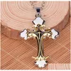 Pendant Necklaces Brand New Christian Plating Drops Cross Necklace Short Section Wfn020 With Chain Mix Order 20 Pieces Epacket Drop De Dhdvn