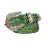 Belts Adult Green Color Waist Belt Luxurious Fashion Adjustable Pin Buckle For Rock Fans