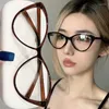 Zonnebrillen retro frame Cat oog Eyewear Fashion Girls Leesglazen massieve kleur Zwart Luipaard Anti Blue Light Lenzen bril bril