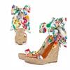 Zeppe colorate Progettista Designer Sandalo Designer Designer Designer Designer Sandals Bowknot Desinal Heels High Heels Summer Beep Toe Scarpe