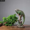 Figurines décoratives Simulation créative Jungle Lizard State Bureau Ornements Resin Sculpture Animal Salon Decoration Artisanat Moderne