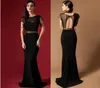 20162017 Vestidos longos e pretos baratos Crew a vestidos de noite de piso da linha Mulheres039s Roupelo Sheer Neck LEXINS BACKLESS F9619107