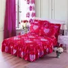 Bedding Sets Romantic Two Layer Bed Skirt Elegant Chiffon Bedspread Thicken Quilted Sheet For Wedding Decora Cover With Elastic Band