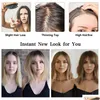 Lace Wigs 100 Remy Human Hair Toppers For Women Middle Part Blonde Golden Pieces Thinning Silk Base Clip In 231024 Drop Delivery Produ Dhdfp