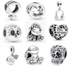 925 Silver Fit Charm 925 Bracelet Rabbit Be Happly Sheep Skull Clover DIY charms set Pendant DIY Fine Beads Jewelry4502504