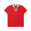 Högkvalitativ designerkläder Summer Mens T-shirt V-ringad färgad polo skjorta pojkar röd lappväska kort ärm korrekt