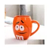 Otros tazas de café Top 600ml de Drinkware Top 600ml Copas de té y dibujos animados Marcos de expresión linda Gran capacidad Regalos de Navidad Drop entrega H otffz