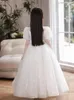 Girl Dresses Children's Piano Performance Dress Little Host Princess Birthday Party Flower White Veil