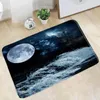 Tappetini da bagno sogno cielo stellato moon tappetino da bagno nero nero paesaggio bianco nuvola di ingresso da bagno cucina cucina flanella tappeti non slip