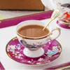 Cups Saucers Luxury High-Grade Bone China Coffee Cup Set European Ceramic Tea Suit Afternoon Mug With Saucer And Spoon