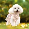 Floral Princess Dress Spring Summer Pet Dog Clothes Sweet Clothing Bichon Yorkshire Cute Printed Puppy Cat Skirt Thin 240411