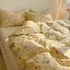 Set di biancheria da letto set floreale primavera romantico Coperchio piumino a doppia dimensione e federa per ragazze tessili