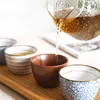 Cups Saucers 4st/Set Japanese Style Ceramic Tea Porcelain Office Water Mug Creative Stripe Design Teacups Home Drinkware Gifts